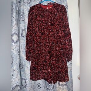 Copper Key Red and Black Long Sleeve Dress